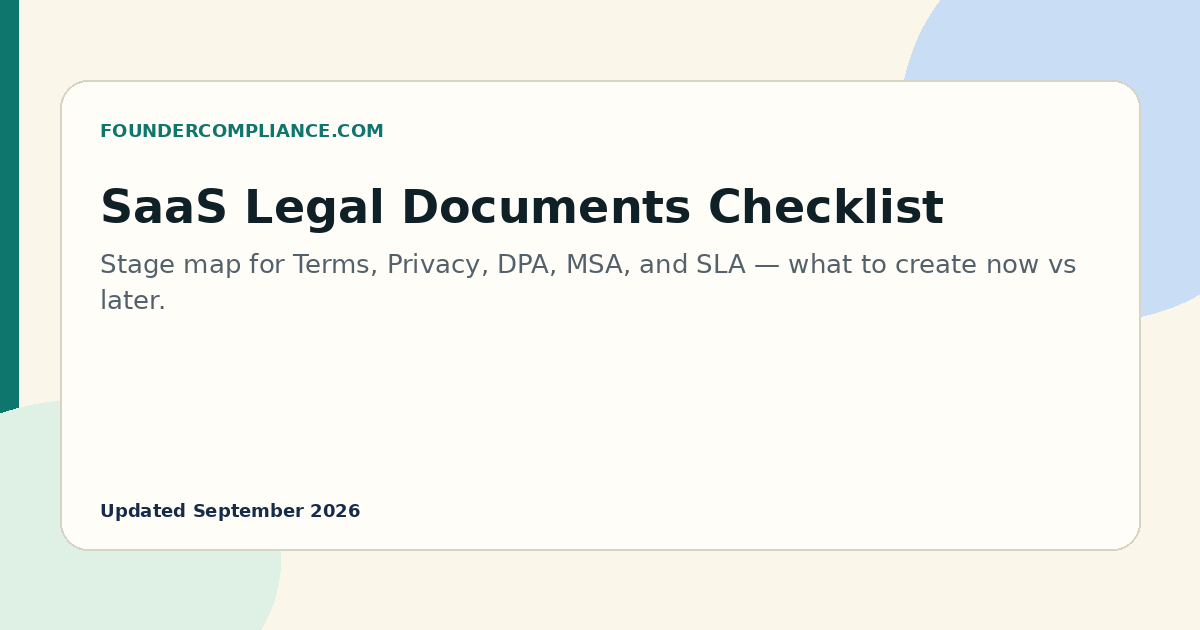 SaaS Legal Documents Checklist for Founders