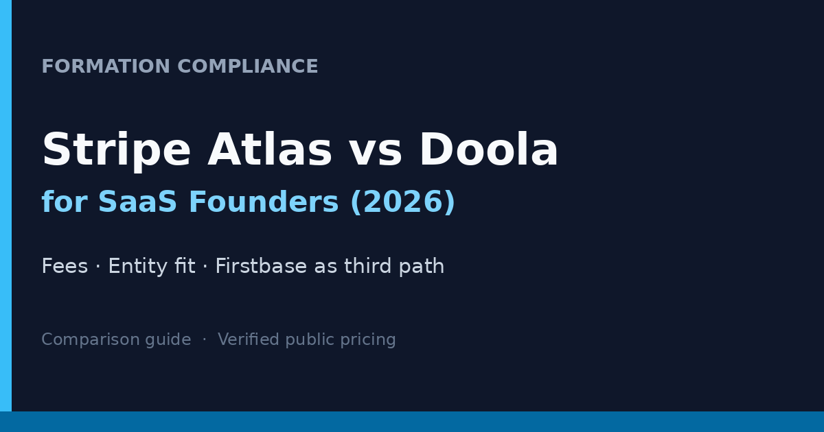 Stripe Atlas vs Doola: Which Fits SaaS Founders? (2026)