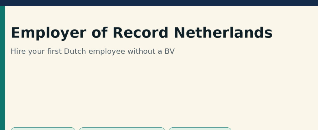 Employer of Record Netherlands: Costs & Rules (2026)